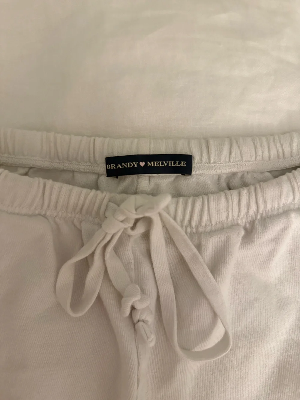 Brandy Melville Off-White Drawstring Lounge Shorts